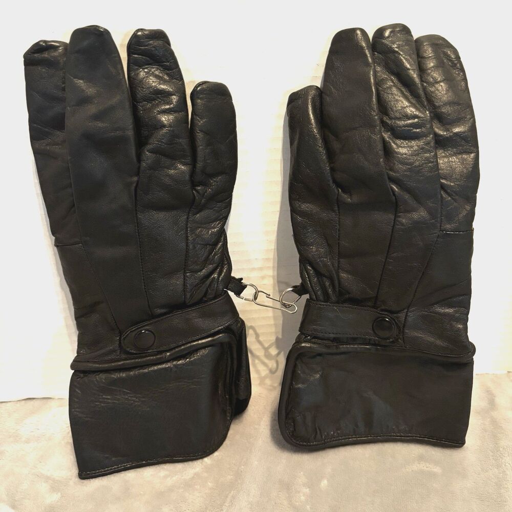 Leather Gauntlet Gloves Motorcycle Riding Size XL Woman’s Black